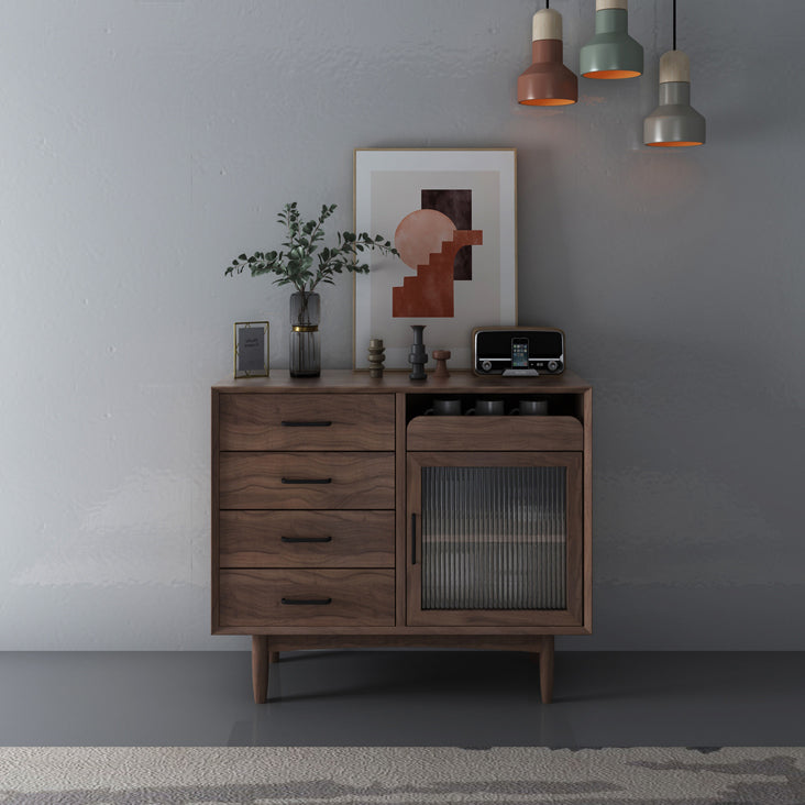 Modern Style Sideboard 32-inch Height Wood Cupboard for Living Room