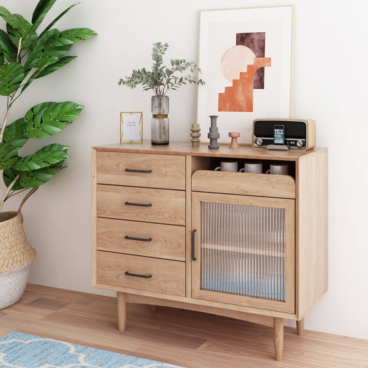 Modern Style Sideboard 32-inch Height Wood Cupboard for Living Room