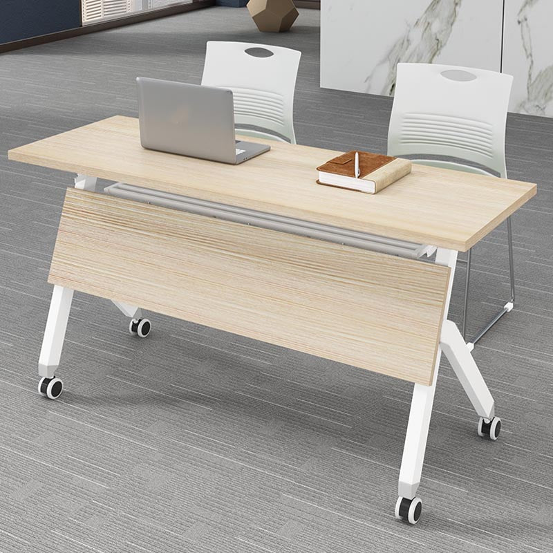 Modern Style Manufactured Wood Desk Rectangular Office Desk with Wheels