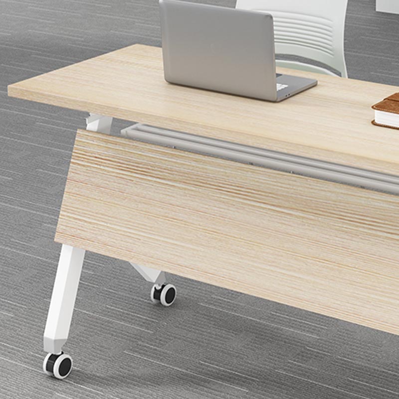 Modern Style Manufactured Wood Desk Rectangular Office Desk with Wheels