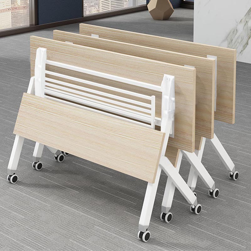 Modern Style Manufactured Wood Desk Rectangular Office Desk with Wheels