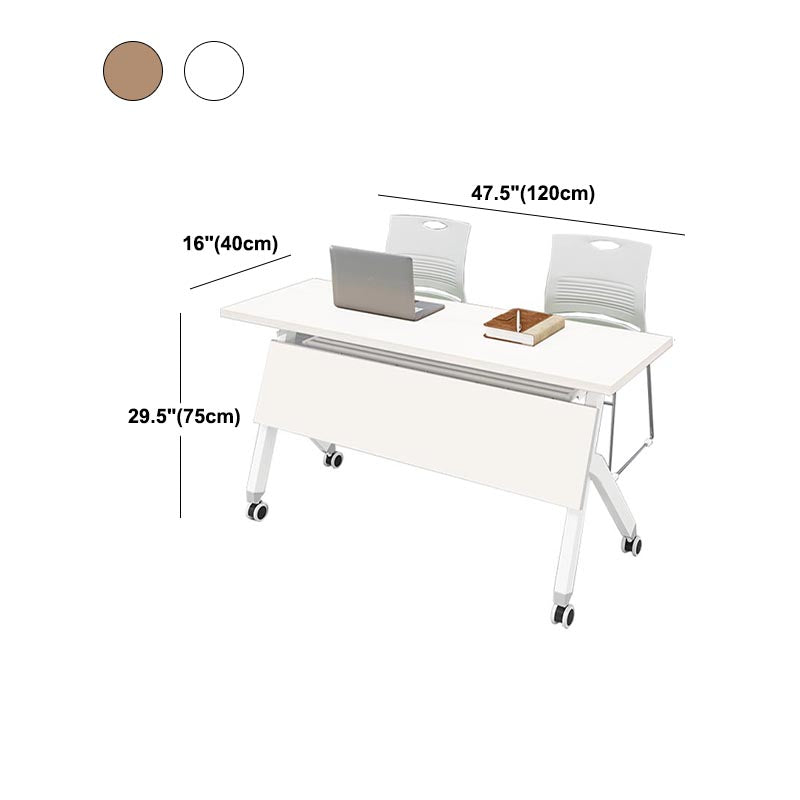 Modern Style Manufactured Wood Desk Rectangular Office Desk with Wheels