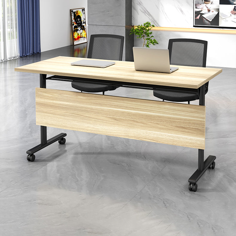 Modern Manufactured Wood Top Office Desk Rectangular Desk with Wheels