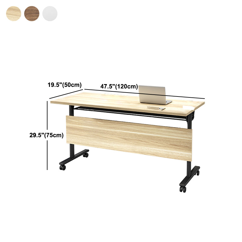 Modern Manufactured Wood Top Office Desk Rectangular Desk with Wheels