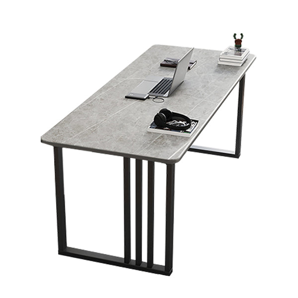 Modern Stone Top Office Desk Rectangular Desk with Metal Base