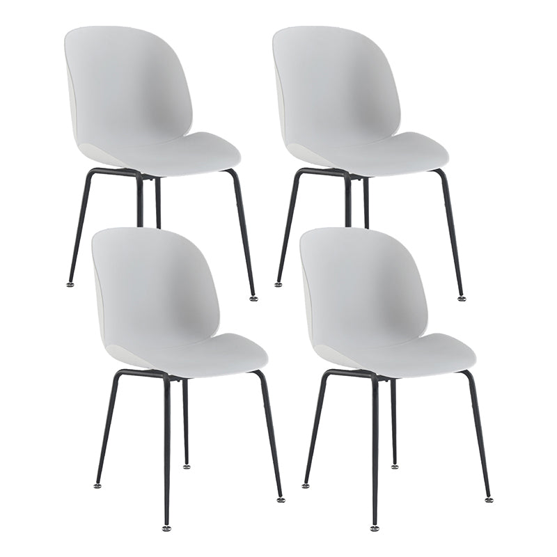 Armless Steel Base Conference Chair Plastic Back and Seat Chair