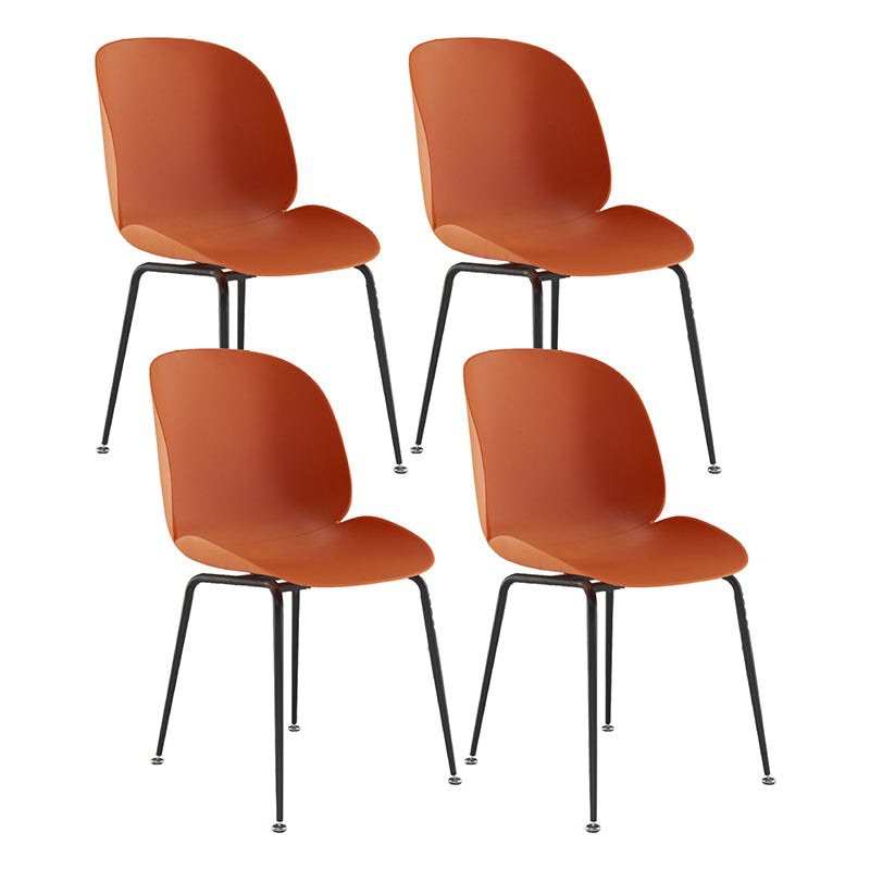 Armless Steel Base Conference Chair Plastic Back and Seat Chair