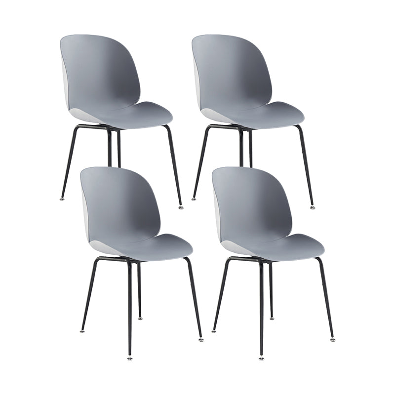 Armless Steel Base Conference Chair Plastic Back and Seat Chair