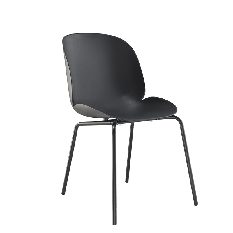 Armless Steel Base Conference Chair Plastic Back and Seat Chair