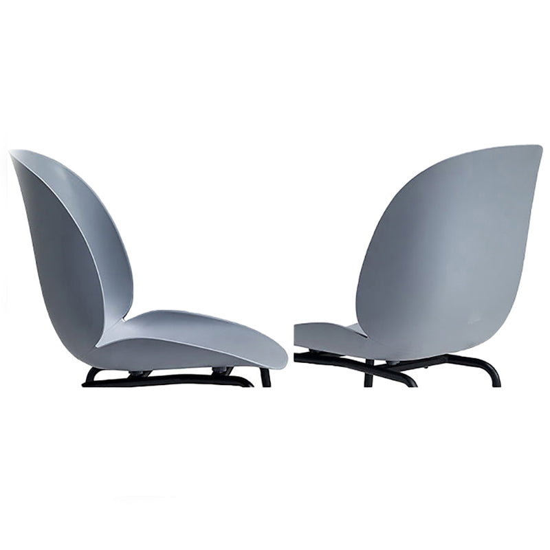 Armless Steel Base Conference Chair Plastic Back and Seat Chair