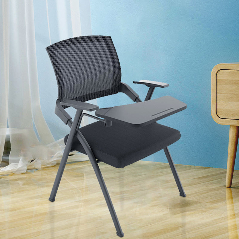 Modern Steel Frame Conference Chair Mesh Mid Back Fixed Arms Chair