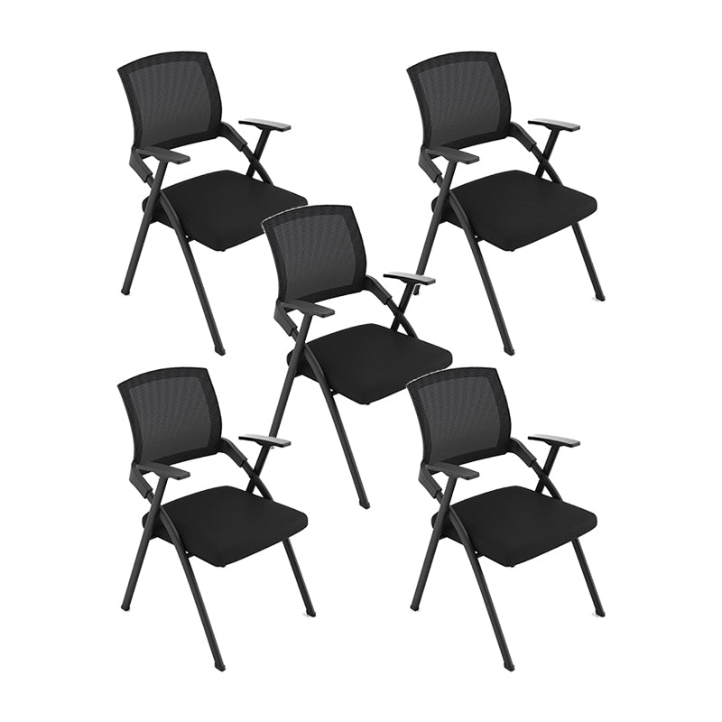 Modern Steel Frame Conference Chair Mesh Mid Back Fixed Arms Chair