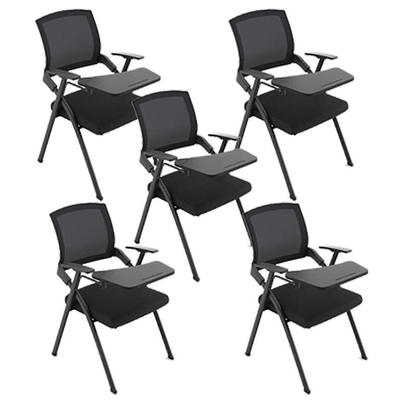 Modern Steel Frame Conference Chair Mesh Mid Back Fixed Arms Chair