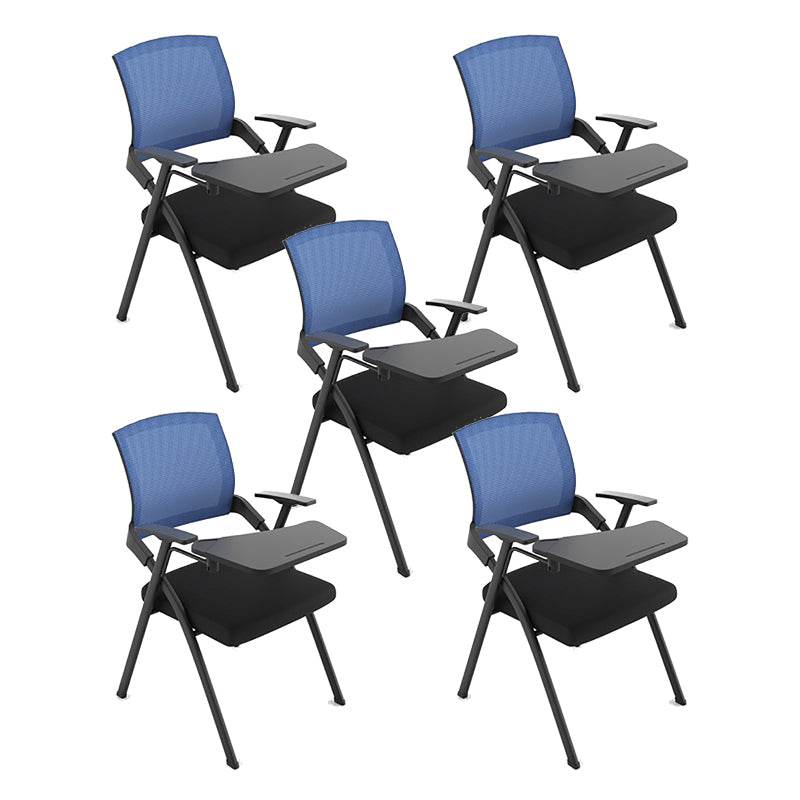 Modern Steel Frame Conference Chair Mesh Mid Back Fixed Arms Chair