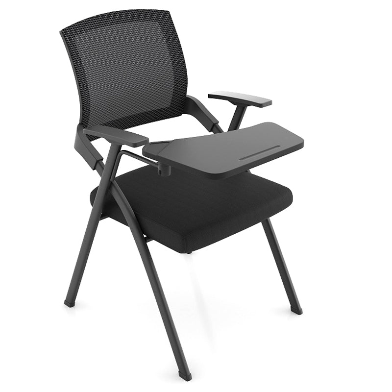 Modern Steel Frame Conference Chair Mesh Mid Back Fixed Arms Chair