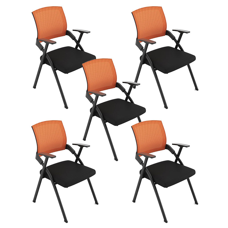 Modern Steel Frame Conference Chair Mesh Mid Back Fixed Arms Chair