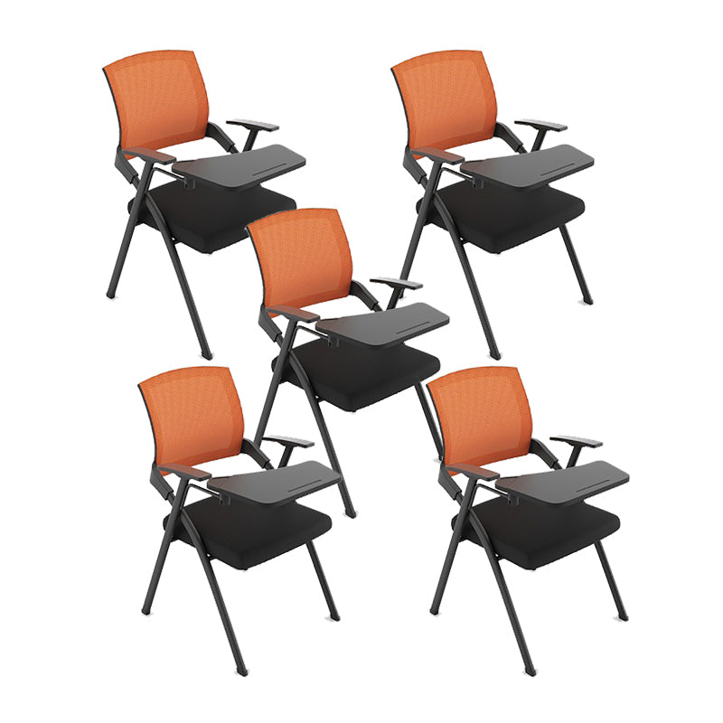 Modern Steel Frame Conference Chair Mesh Mid Back Fixed Arms Chair