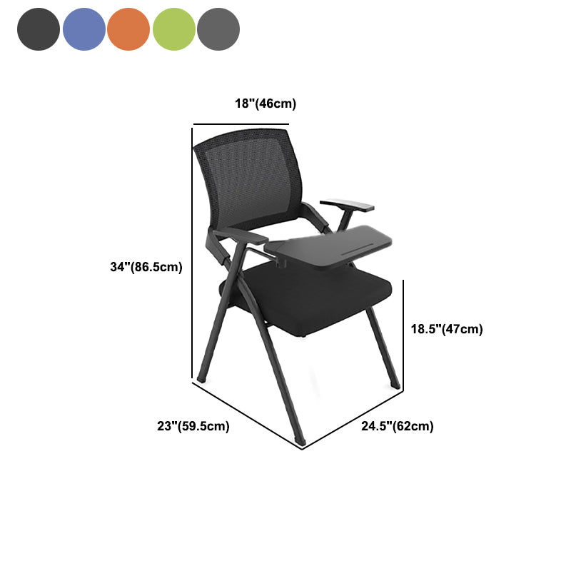 Modern Steel Frame Conference Chair Mesh Mid Back Fixed Arms Chair