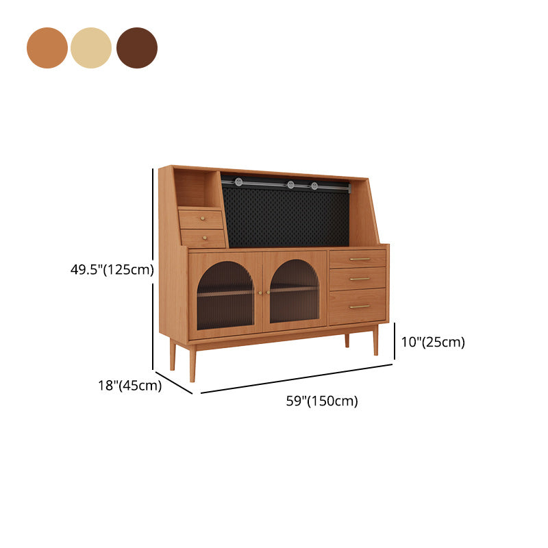 49.21"H Sideboard Contemporary Style Solid Wood Dining Server for Kitchen Living Room