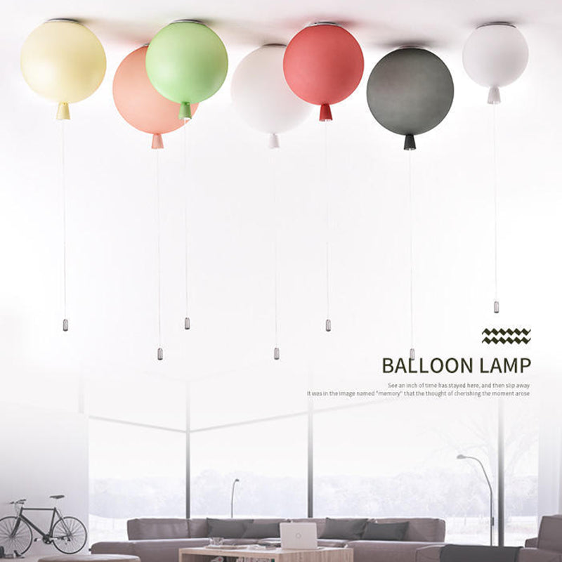 Modern Style Ceiling Light Balloon Flush Mount Light Fixture for Bedroom