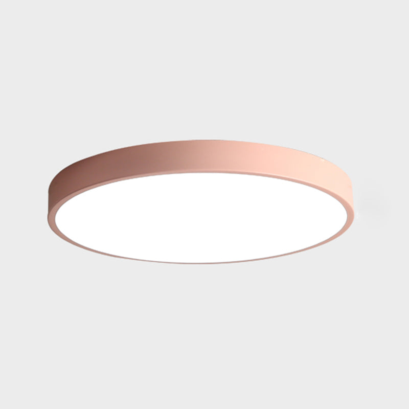 Metal LED Flush Mount Macaroon Circle Ceiling Mounted Fixture for Bedroom