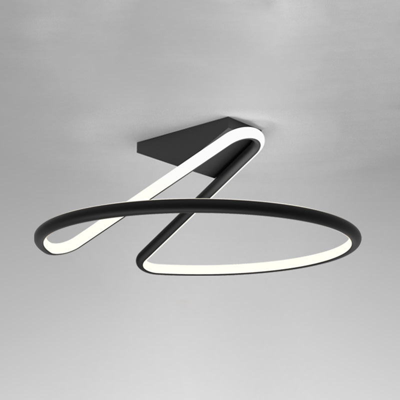 Modern Style Linear Shape Ceiling Light Metal 1 Light Ceiling Lamp for Bedroom