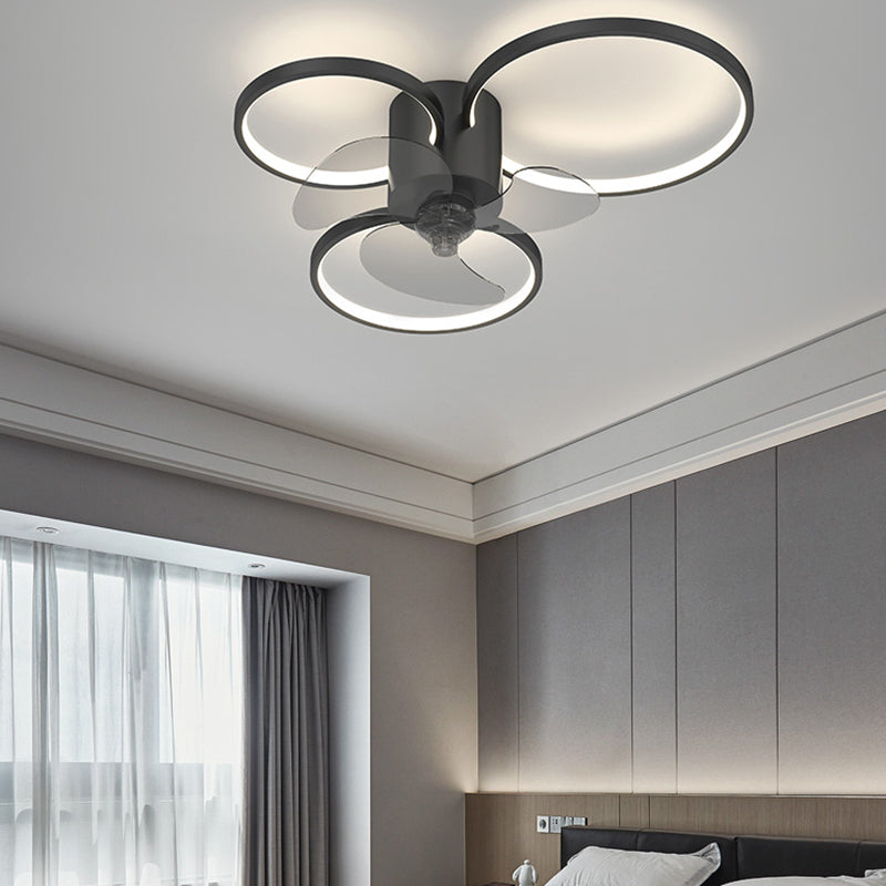 Metal Ceiling Fan Light Modern Style Ceiling Fan Lighting for Living Room