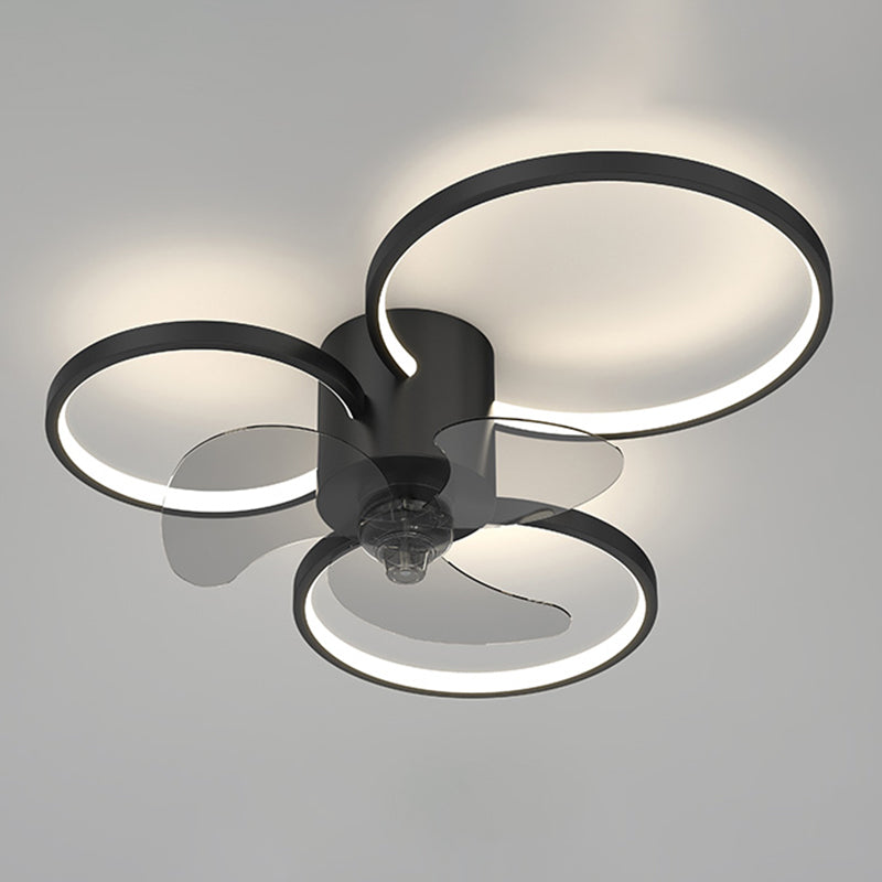 Metal Ceiling Fan Light Modern Style Ceiling Fan Lighting for Living Room