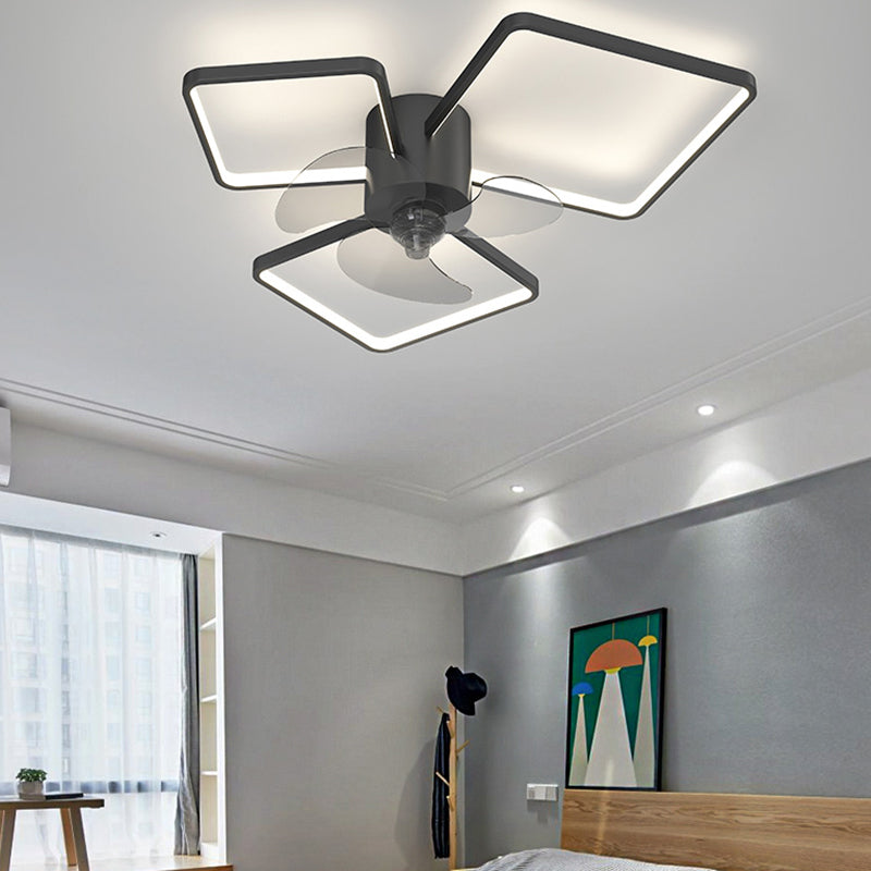 Metal Ceiling Fan Light Modern Style Ceiling Fan Lighting for Living Room