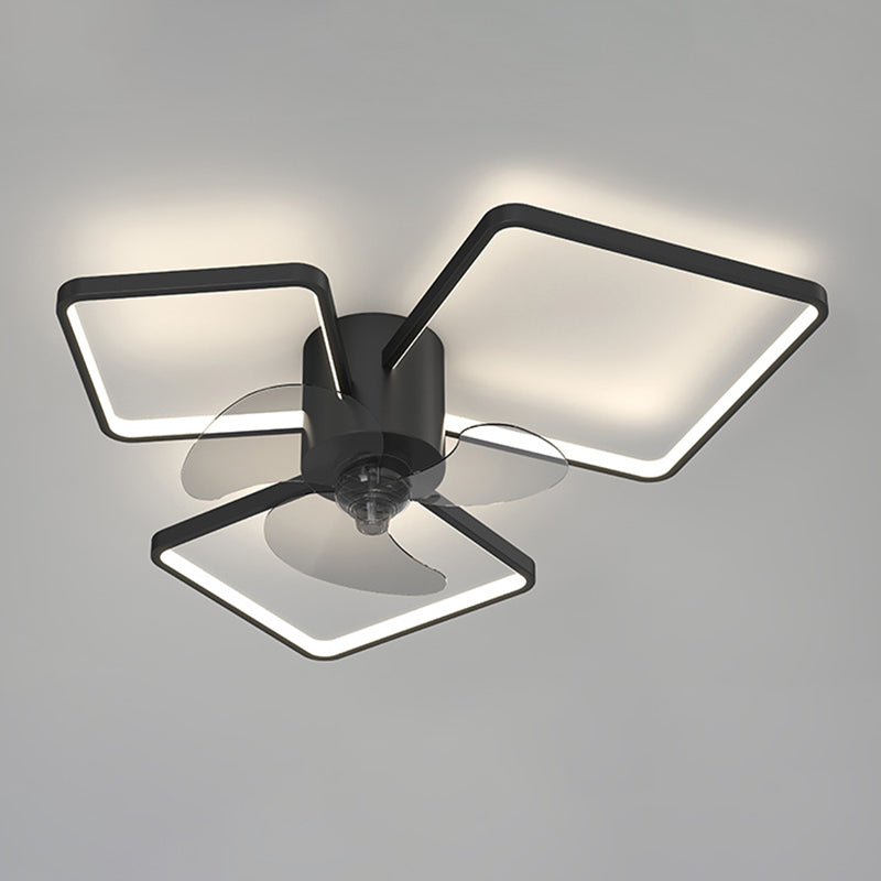 Metal Ceiling Fan Light Modern Style Ceiling Fan Lighting for Living Room