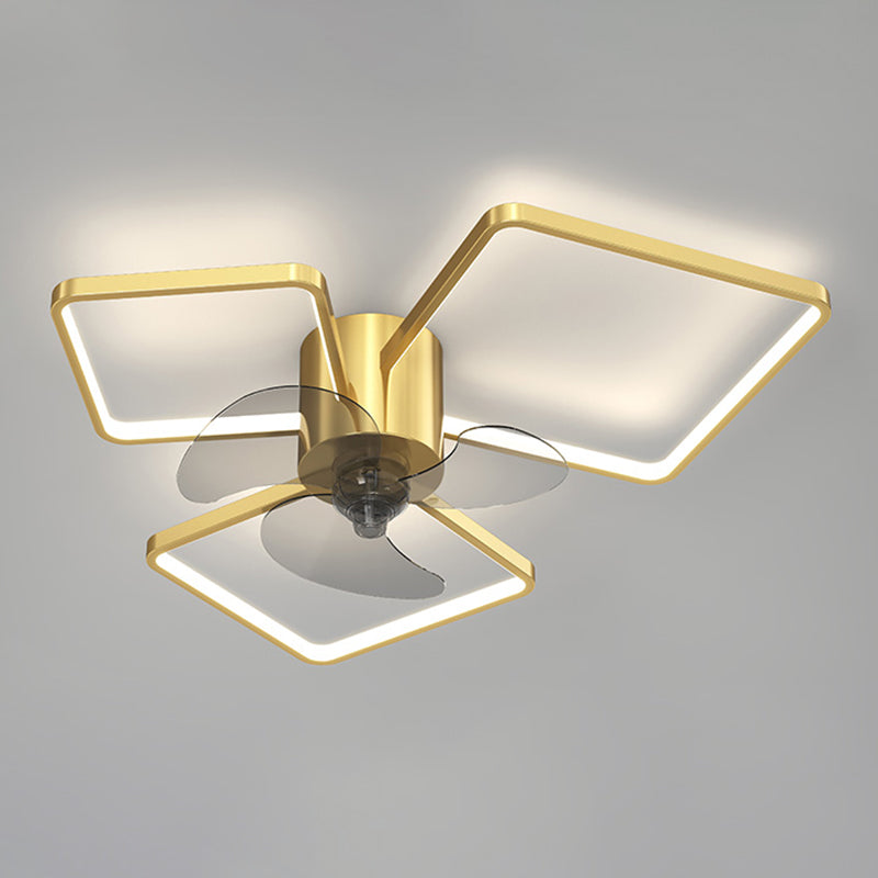 Metal Ceiling Fan Light Modern Style Ceiling Fan Lighting for Living Room