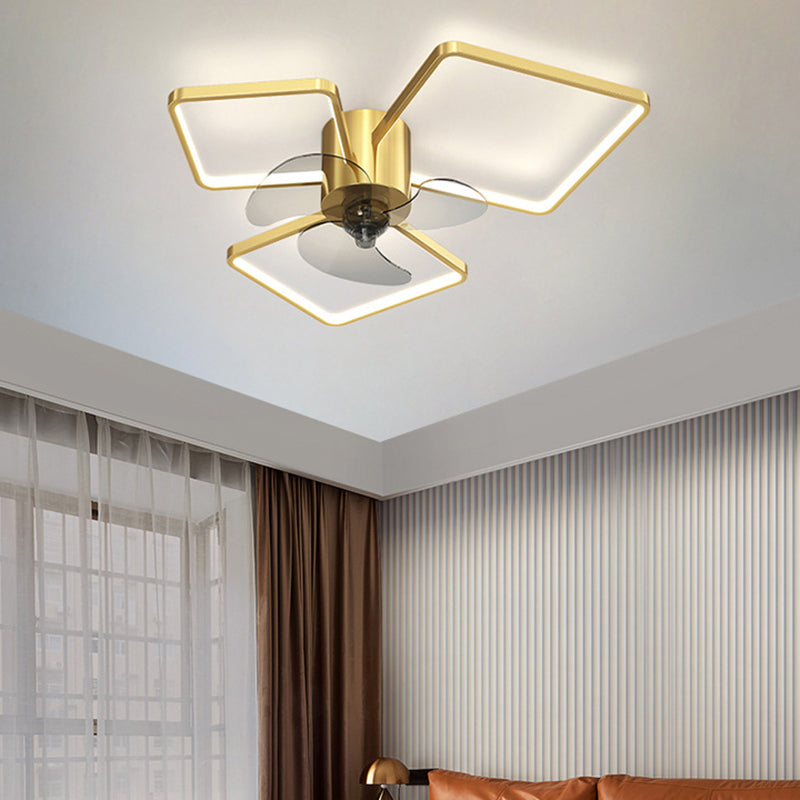 Metal Ceiling Fan Light Modern Style Ceiling Fan Lighting for Living Room