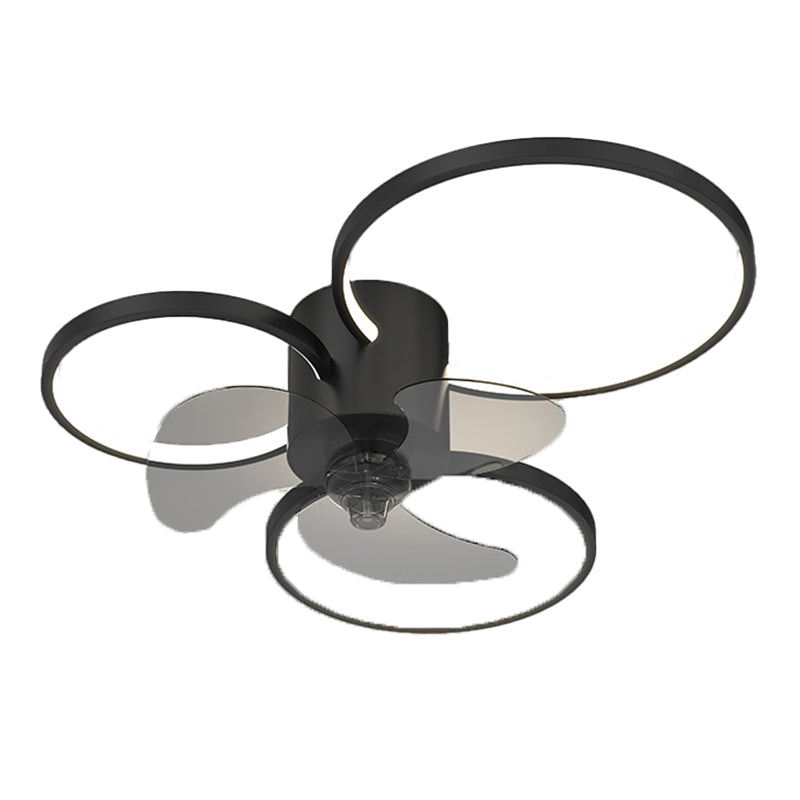 Metal Ceiling Fan Light Modern Style Ceiling Fan Lighting for Living Room