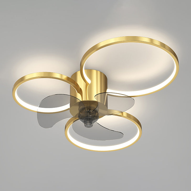 Metal Ceiling Fan Light Modern Style Ceiling Fan Lighting for Living Room