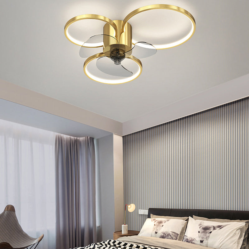 Metal Ceiling Fan Light Modern Style Ceiling Fan Lighting for Living Room