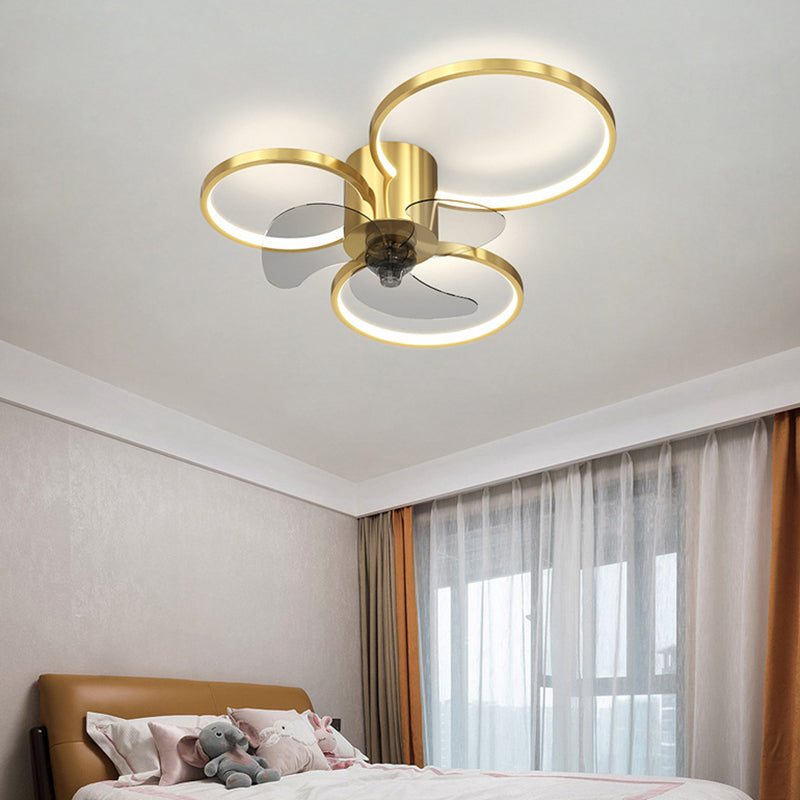 Metal Ceiling Fan Light Modern Style Ceiling Fan Lighting for Living Room