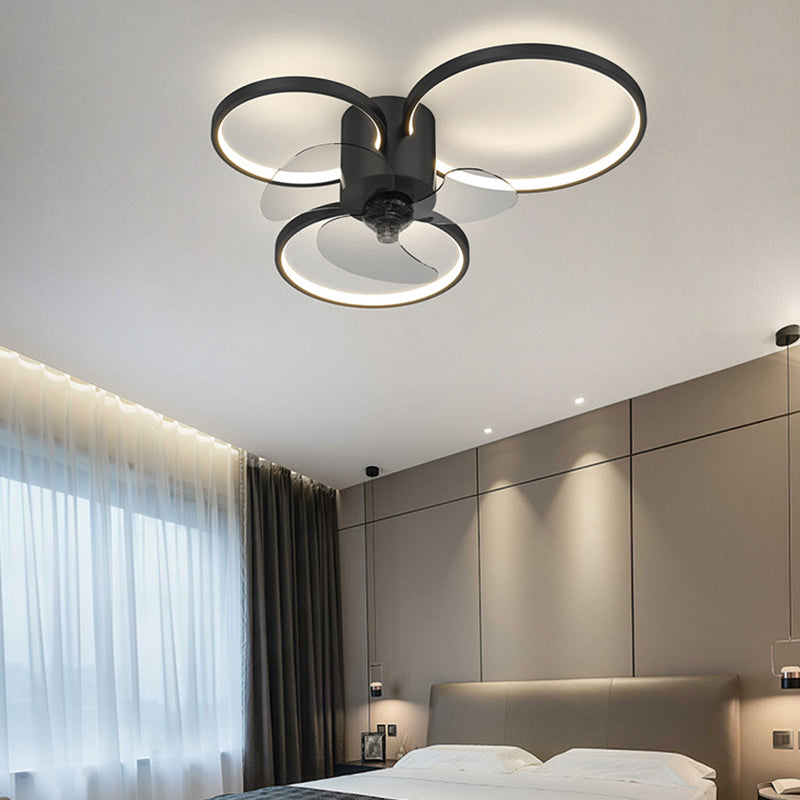 Metal Ceiling Fan Light Modern Style Ceiling Fan Lighting for Living Room