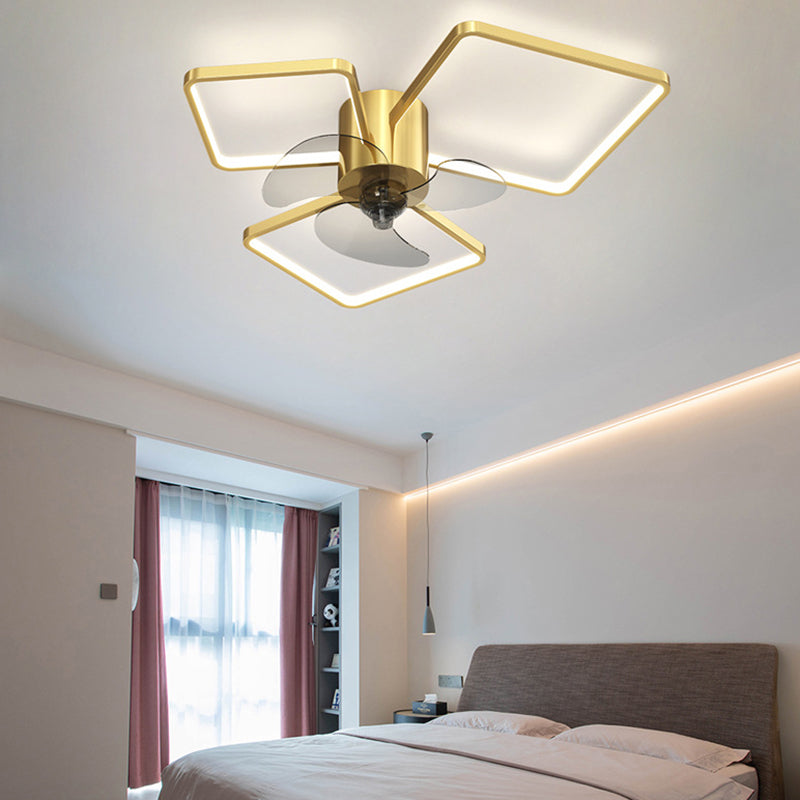 Metal Ceiling Fan Light Modern Style Ceiling Fan Lighting for Living Room