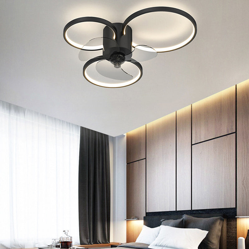 Metal Ceiling Fan Light Modern Style Ceiling Fan Lighting for Living Room