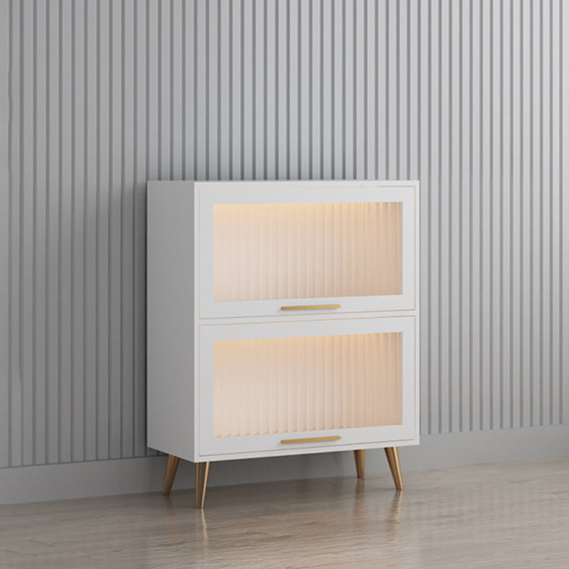 Modern 1-door Sideboard in White and Black Glass for Living Home