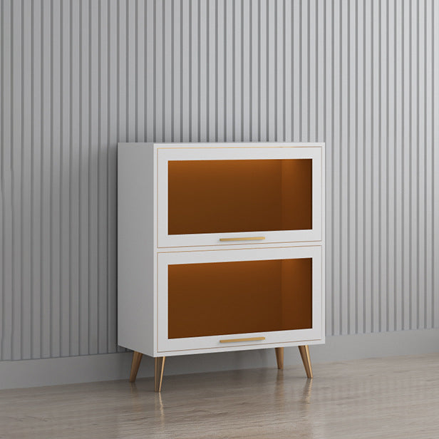 Modern 1-door Sideboard in White and Black Glass for Living Home