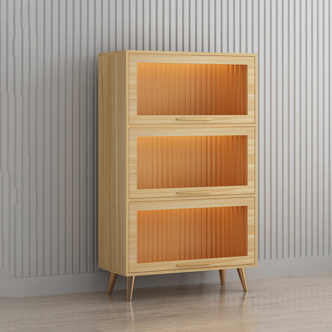 Modern 1-door Sideboard in White and Black Glass for Living Home