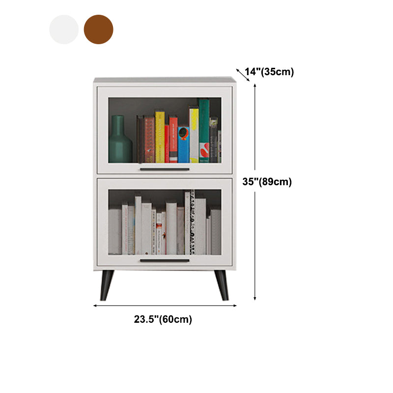 Modern 1-door Sideboard in White and Black Glass for Living Home