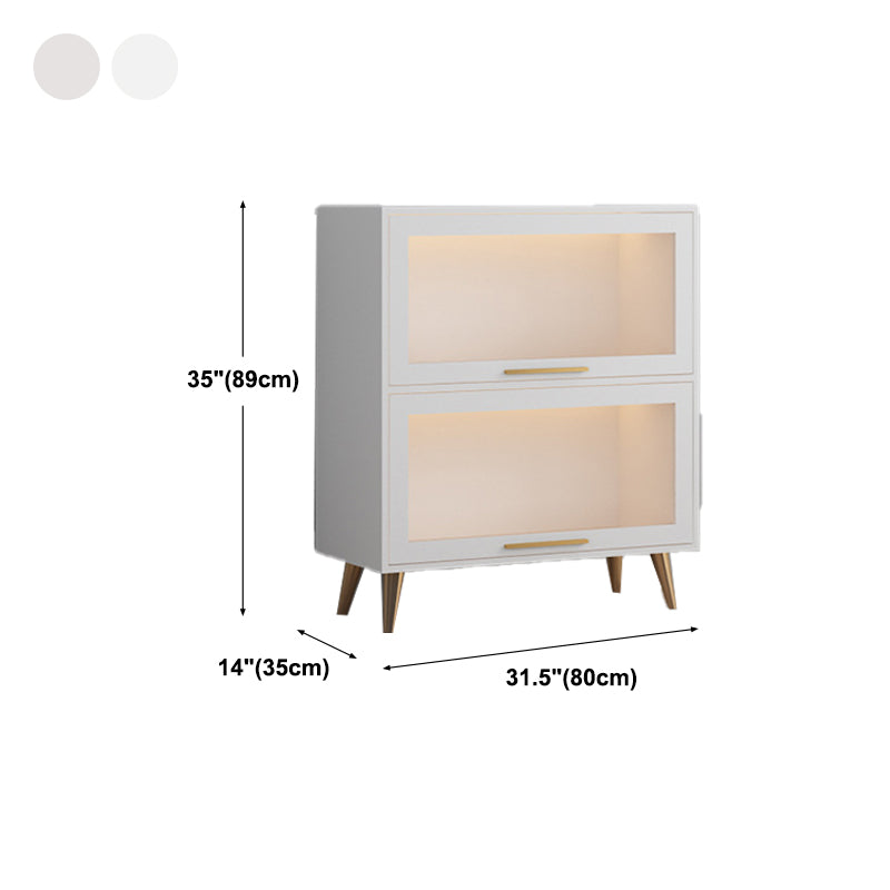 Modern 1-door Sideboard in White and Black Glass for Living Home