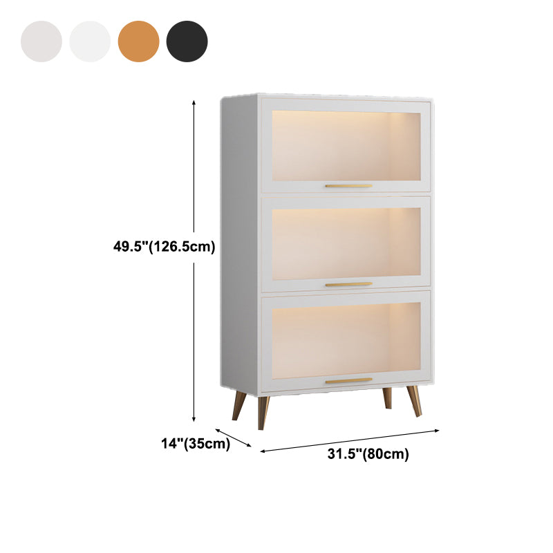 Modern 1-door Sideboard in White and Black Glass for Living Home