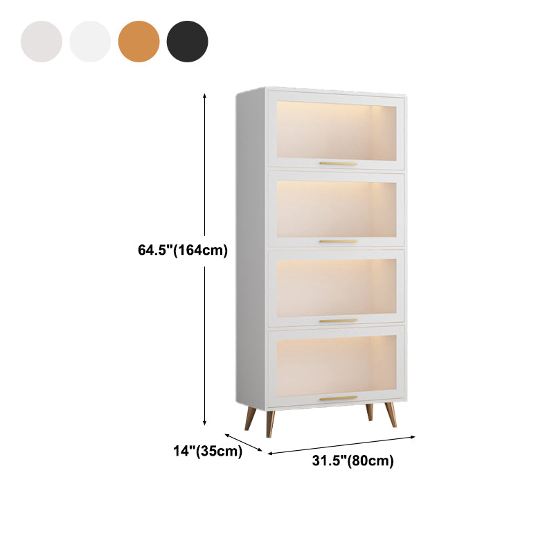 Modern 1-door Sideboard in White and Black Glass for Living Home