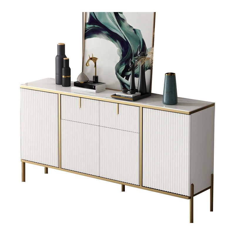 Glam Sideboard Stone Top Sideboard with Door for Living Room