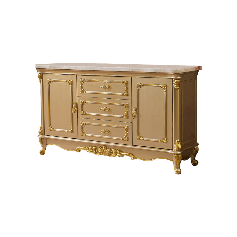 Glam Style 2-door Sideboard Oak Wood Sideboard for Living Room