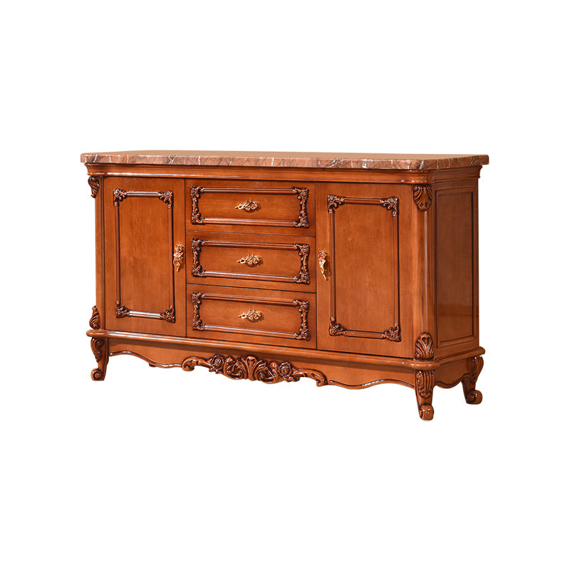 Glam Style 2-door Sideboard Oak Wood Sideboard for Living Room