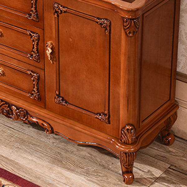 Glam Style 2-door Sideboard Oak Wood Sideboard for Living Room